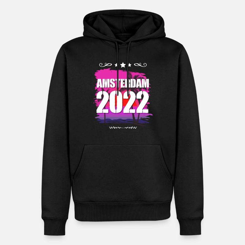 Amsterdam 2022 - Männer Premium Bio Hoodie - Schwarz