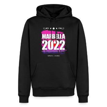 Marbella 2022 - Männer Premium Bio Hoodie - Schwarz - Vorne - Nico (187cm)