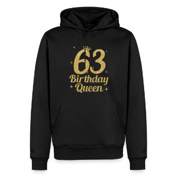 Birthday Queen 63 - Männer Premium Bio Hoodie - Schwarz - Vorne - Nico (187cm)