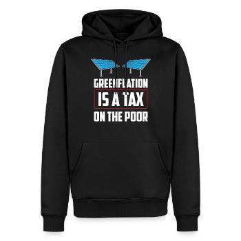 L’inflation verte est une taxe pour les pauvres Verts - Sweat à capuche Premium bio Homme - noir - Devant - Nico (187cm)