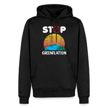 Greenflation Stop Inflation Énergie verte - Sweat à capuche Premium bio Homme - noir - Devant - Nico (187cm)