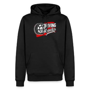 Instructeur de conduite École de conduite Leçon de conduite Apprenti conducteur - Sweat à capuche Premium bio Homme - noir - Devant - Nico (187cm)