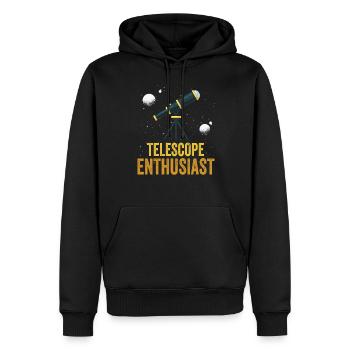 Teleskop Enthusiast Weltraum Sterne Universum - Männer Premium Bio Hoodie - Schwarz - Vorne - Nico (187cm)