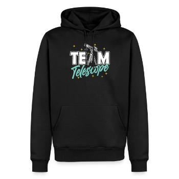 Team Teleskop Sterne Weltraum Universum - Männer Premium Bio Hoodie - Schwarz - Vorne - Nico (187cm)