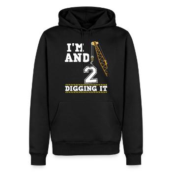 Im 2 And Digging It Boy 2 Year Old 2nd Birthday - Men’s Premium Organic Hoodie - black - Front - Nico (187cm)