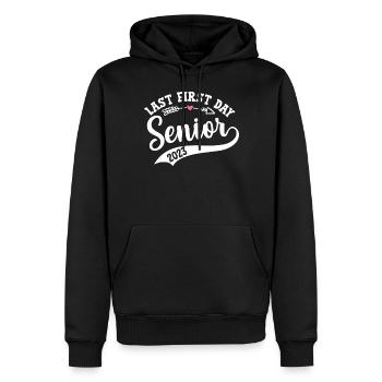Mon dernier premier jour de classe senior de 2023 - Sweat à capuche Premium bio Homme - noir - Devant - Nico (187cm)