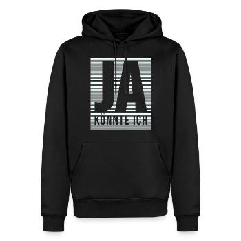 ja könnte ich - Männer Premium Bio Hoodie - Schwarz - Vorne - Nico (187cm)