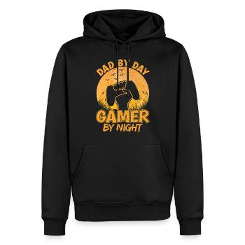 Gaming Papa Gamer Vater Dad Vatertag Geschenk - Männer Premium Bio Hoodie - Schwarz - Vorne - Nico (187cm)