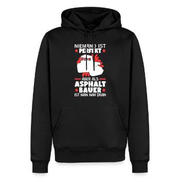 Asphaltbauer sind perfekt Straßenbauer - Männer Premium Bio Hoodie - Schwarz - Vorne - Nico (187cm)