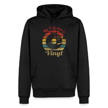 My Religion is Vinyl Retro Vintage Music - Männer Premium Bio Hoodie - Schwarz - Vorne - Nico (187cm)