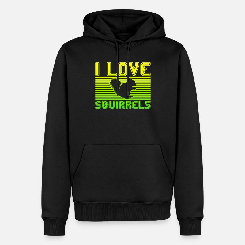 I love squirrels - Männer Premium Bio Hoodie - Schwarz