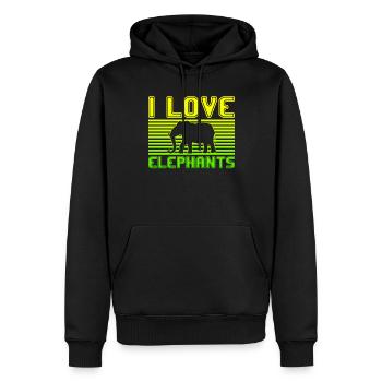 I love elephants - Männer Premium Bio Hoodie - Schwarz - Vorne - Nico (187cm)