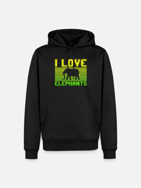 I love elephants - Men’s Premium Organic Hoodie - black