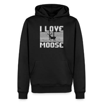 I love moose - Männer Premium Bio Hoodie - Schwarz - Vorne - Nico (187cm)