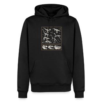 Paleontologist Dinosaurs Paleontology Bones - Men’s Premium Organic Hoodie - black - Front - Nico (187cm)