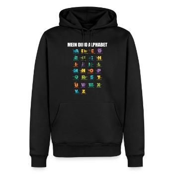 Dinosaurier Alphabet Arten Dino Typen - Männer Premium Bio Hoodie - Schwarz - Vorne - Nico (187cm)