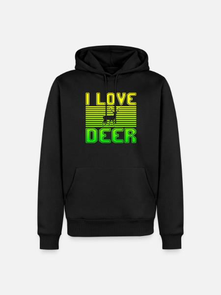 I love deer - Men’s Premium Organic Hoodie - black