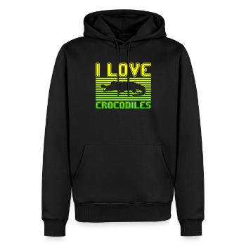 I love crocodiles - Männer Premium Bio Hoodie - Schwarz - Vorne - Nico (187cm)