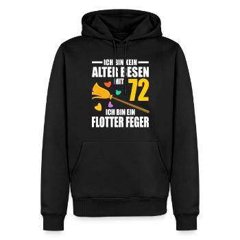 Alter Besen Junger Feger 72 Jahre 72. Geburtstag - Männer Premium Bio Hoodie - Schwarz - Vorne - Nico (187cm)