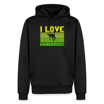 I love kangaroos - Männer Premium Bio Hoodie - Schwarz - Vorne - Nico (187cm)
