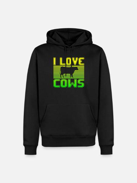 I love cows - Männer Premium Bio Hoodie - Schwarz