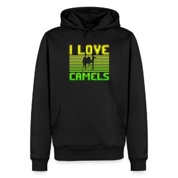 I love camels - Männer Premium Bio Hoodie - Schwarz - Vorne - Nico (187cm)