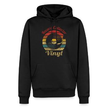 Disque Collector Vinyle Rétro Vintage Music - Sweat à capuche Premium bio Homme - noir - Devant - Nico (187cm)