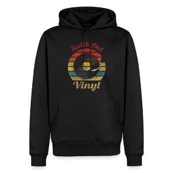 Scotch et Vinyle Retro Vintage Music - Sweat à capuche Premium bio Homme - noir - Devant - Nico (187cm)