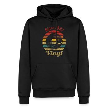 Since 1887 Vinyl Retro Vintage Music - Männer Premium Bio Hoodie - Schwarz - Vorne - Nico (187cm)