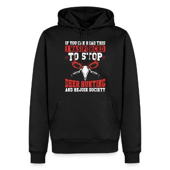 Buck Deer Hunting Hunter If You - Männer Premium Bio Hoodie - Schwarz - Vorne - Nico (187cm)