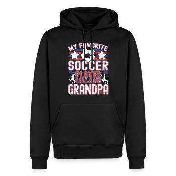 Football Grand-père Grand-père Soccer Grand-père Cadeau - Sweat à capuche Premium bio Homme - noir - Devant - Nico (187cm)