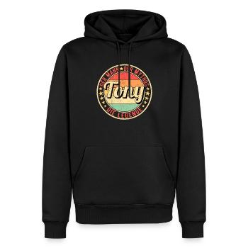 Tony Der Mann Der Mythos Die Legende - Männer Premium Bio Hoodie - Schwarz - Vorne - Nico (187cm)