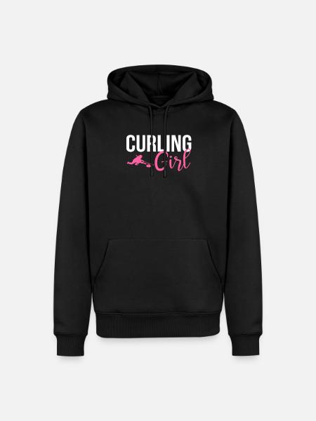 Curling girl, curling - Men’s Premium Organic Hoodie - black