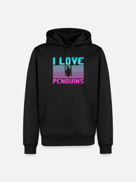 I love penguins - Men’s Premium Organic Hoodie - black