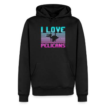 I love pelicans - Männer Premium Bio Hoodie - Schwarz - Vorne - Nico (187cm)