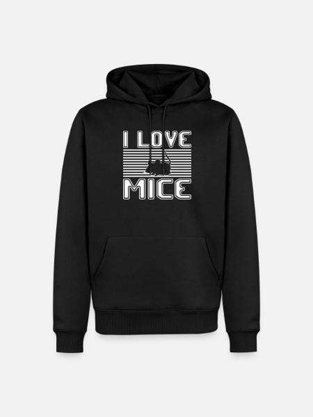 I love mice - Men’s Premium Organic Hoodie - black