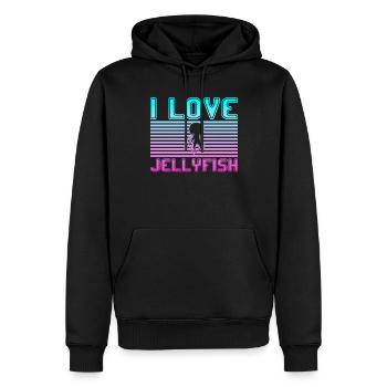 I love jellyfish - Männer Premium Bio Hoodie - Schwarz - Vorne - Nico (187cm)