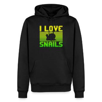 I love snails - Männer Premium Bio Hoodie - Schwarz - Vorne - Nico (187cm)