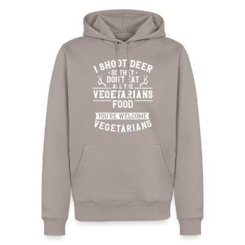 Chasseur de cerfs buck - Sweat à capuche Premium bio Homme - taupe - Devant - Nico (187cm)