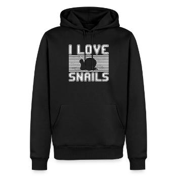 I love snails - Männer Premium Bio Hoodie - Schwarz - Vorne - Nico (187cm)