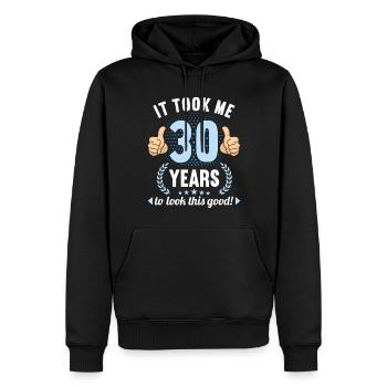 it took me 30 Years to look this good 30 Birthday - Männer Premium Bio Hoodie - Schwarz - Vorne - Nico (187cm)