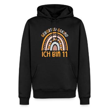 11 Jahre alt Rainbow Regenbogen 11. Geburtstag - Männer Premium Bio Hoodie - Schwarz - Vorne - Nico (187cm)