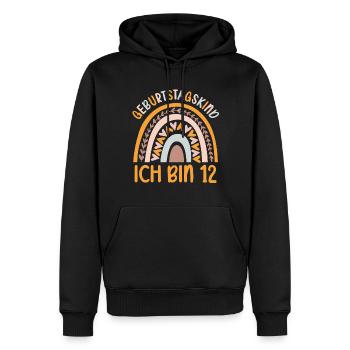 12 Jahre alt Rainbow Regenbogen 12. Geburtstag - Männer Premium Bio Hoodie - Schwarz - Vorne - Nico (187cm)