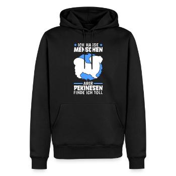 Pekinesen finde ich toll Peking-Palasthund - Männer Premium Bio Hoodie - Schwarz - Vorne - Nico (187cm)