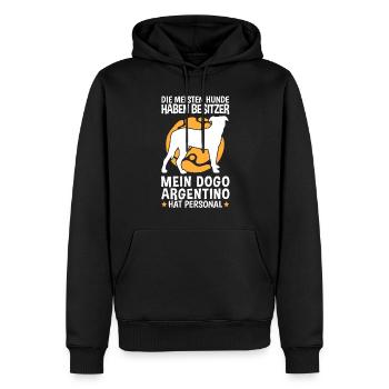 Dogo Argentino hat Personal Argentinien Dogge - Männer Premium Bio Hoodie - Schwarz - Vorne - Nico (187cm)
