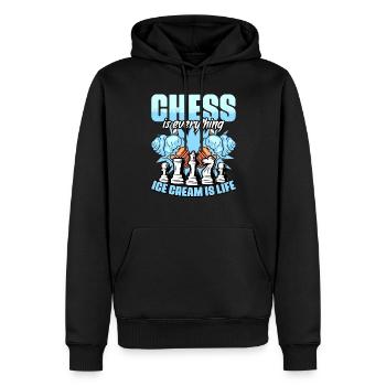 Drôle d’humour de jeu d’échiquier pour - Sweat à capuche Premium bio Homme - noir - Devant - Nico (187cm)