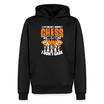 Drôle d’humour de jeu de société pour un amateur de pizza - Sweat à capuche Premium bio Homme - noir - Devant - Nico (187cm)