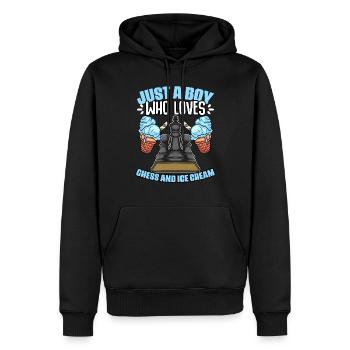 Nur ein Junge, der ein lustiges Schachspiel für - Männer Premium Bio Hoodie - Schwarz - Vorne - Nico (187cm)