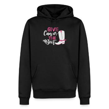 Donnez au cancer le laissez-passer de course - Sweat à capuche Premium bio Homme - noir - Devant - Nico (187cm)