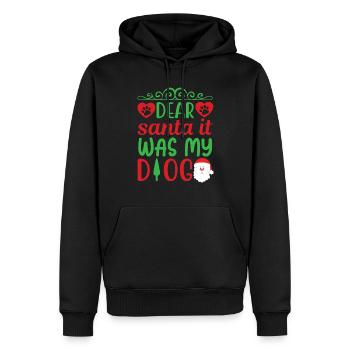 Cher Père Noël, c’était mon chien - Sweat à capuche Premium bio Homme - noir - Devant - Nico (187cm)